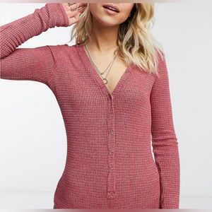 Free People • Keep Your Cool Bodysuit • Red • Size L